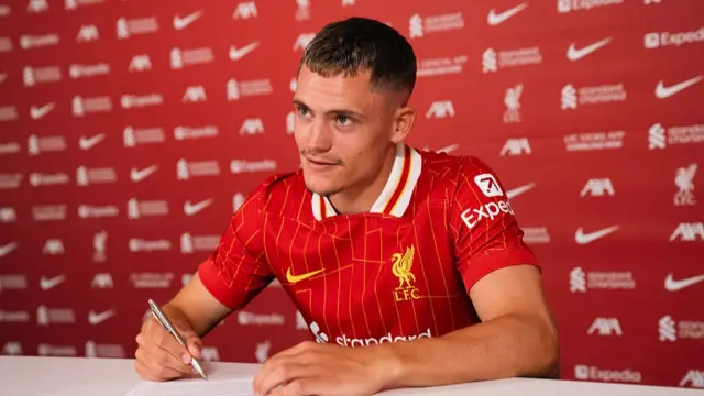 Florian Wirtz is unveiled as a Liverpool player