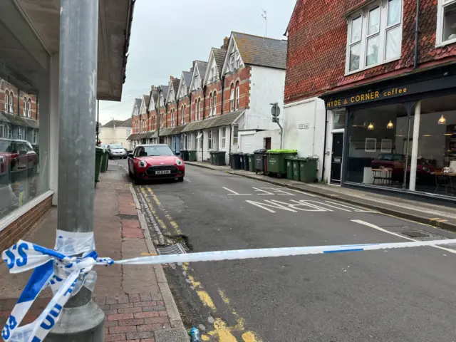 A street is cordoned off
