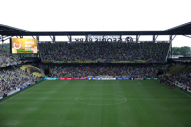 A general view of the stadium in Nashville after Boca Juniors and Auckland City players had been taken off of the field