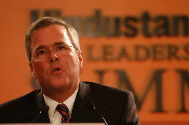 Jeb Bush in New Delhi, India, on 13 October 2007