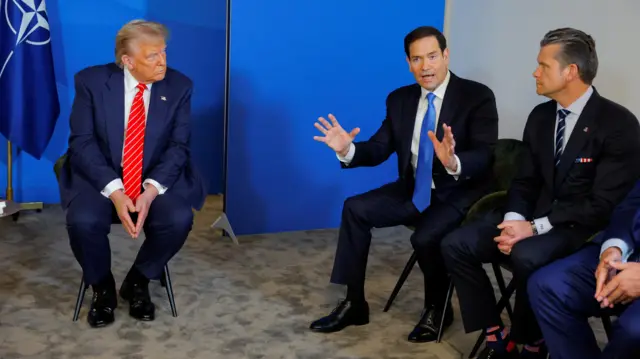 Nato meeting with Trump, Rubio and Hegseth pictured