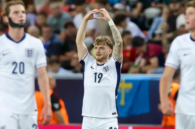 Harvey Elliott of England celebrates
