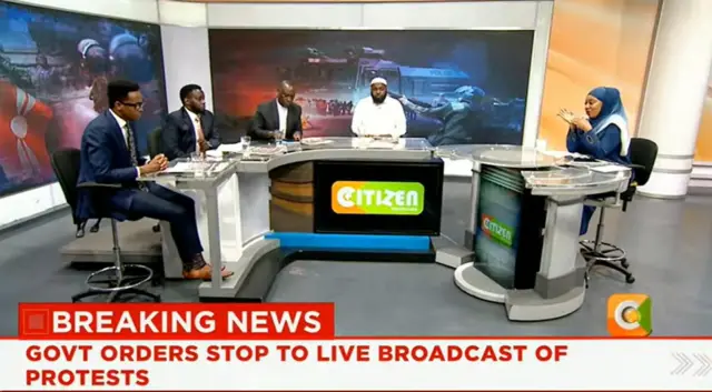 A TV screengrab of Citizen TV