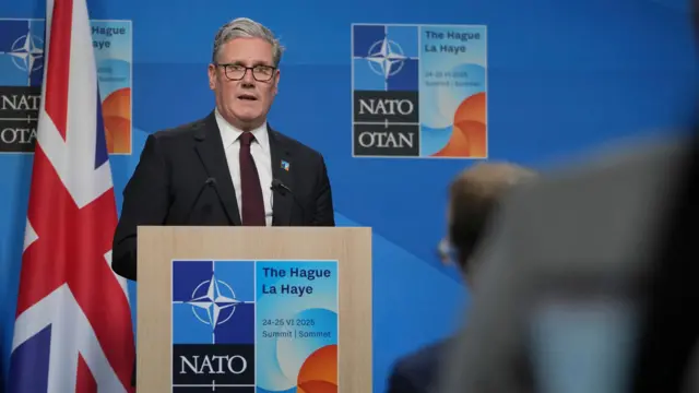 Keir Starmer speaking at the Nato summit