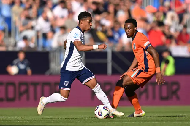 Omari Giraud-Hutchinson of England runs with the ball