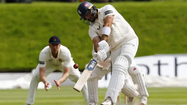 Grant Stewart batting for Kent against Lancashire