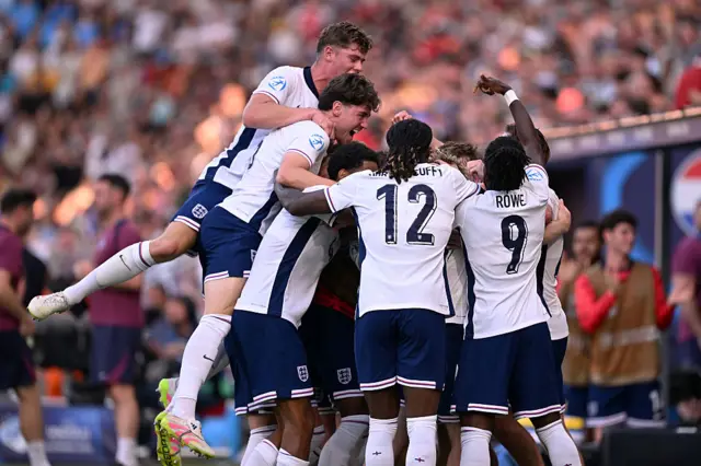 England celebrate a goal