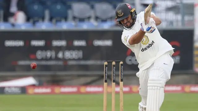 Danial Ibrahim batting for Sussex at Durham