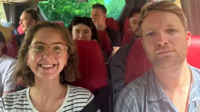 Jonny and Immy on a coach