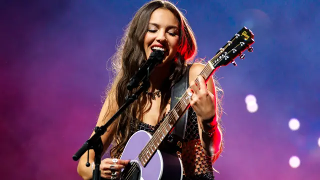 Olivia Rodrigo performs at the Olivia Rodrigo "GUTS" World Tour at the Intuit Dome on August 20, 2024 in Los Angeles, California