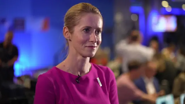 Kaja Kallas, speaking to the BBC's Jonathan Beale earlier