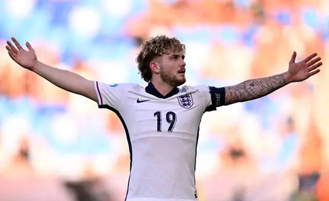 Harvey Elliott of England celebrates