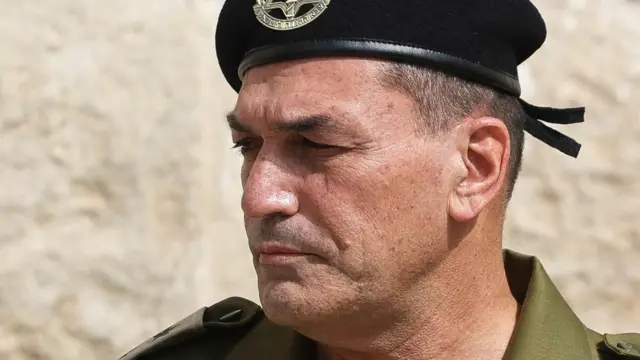 A file photo of Israel Defense Forces chief of staff, Eyal Zamir. He is wearing a uniform and a military beret