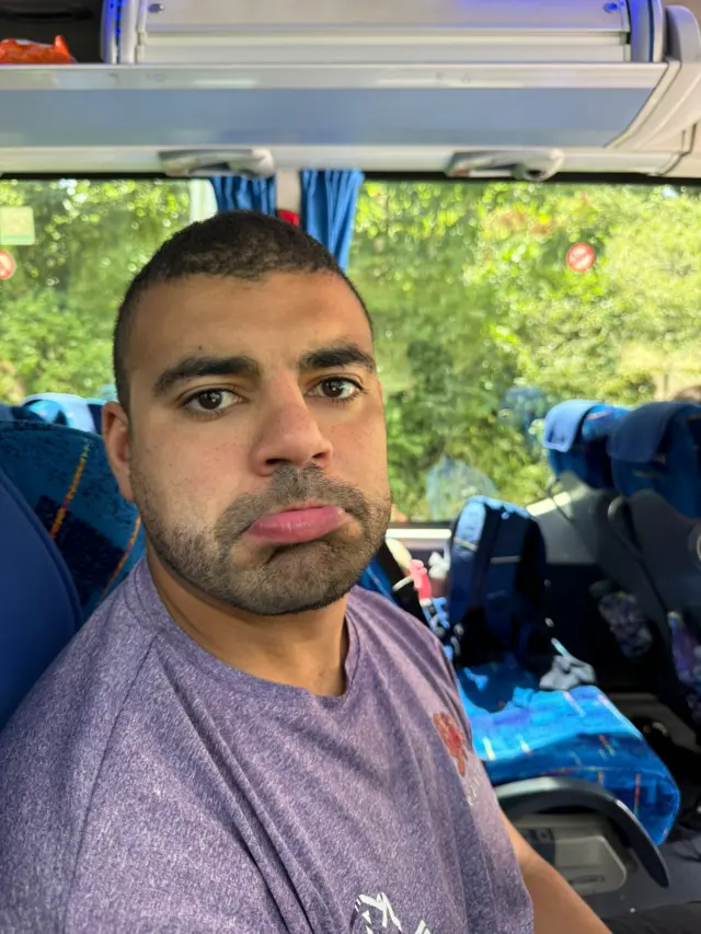 Henry looking sad on a coach