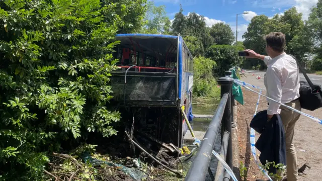 Damaged bus