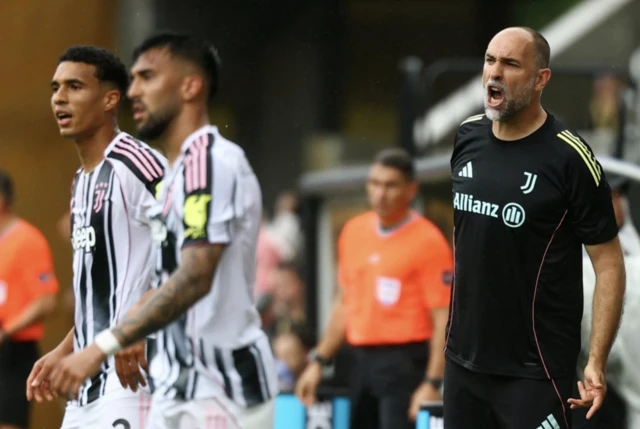 Juventus coach Igor Tudor reacts
