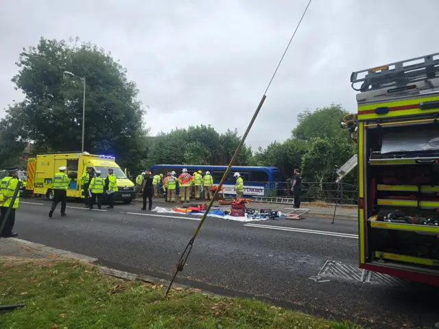 Scene of bus crash