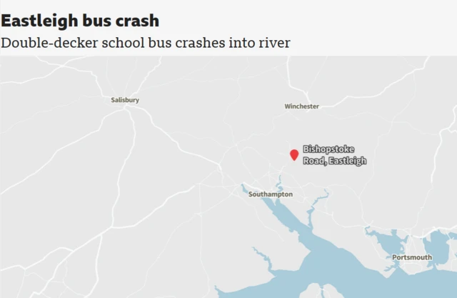 Map showing where crash happened