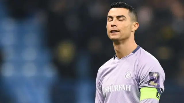 A dejected Cristiano Ronaldo of Al Nassr FC