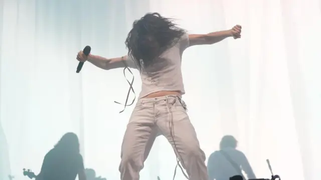 Lorde performing on the Woodsies Stage