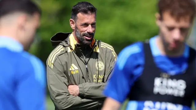 Leicester City Manager Ruud van Nistelrooy during the Leicester City Training Session