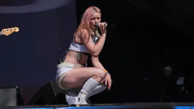 Wet Leg performing on the Other Stage during the Glastonbury