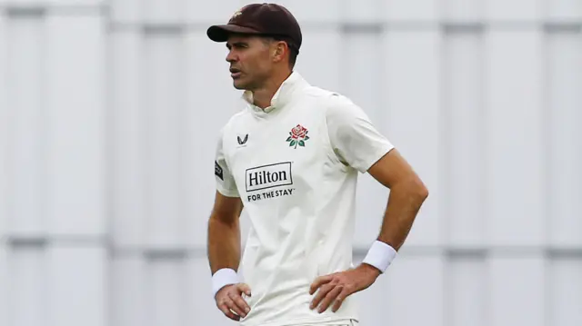 James Anderson playing against Kent at Blackpool