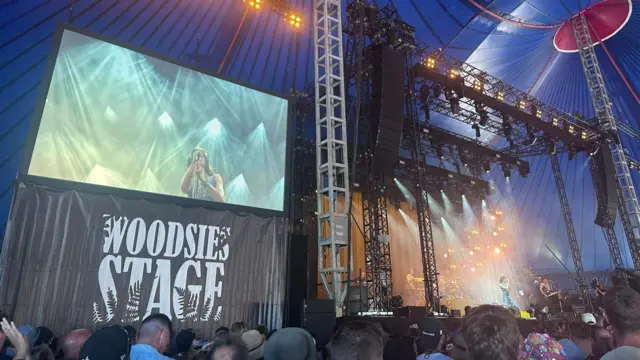 Blossoms on stage at Glastonbury