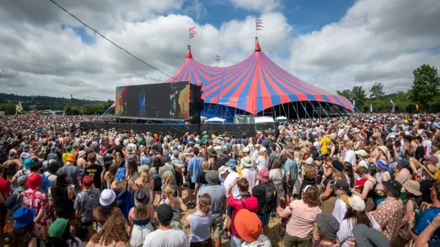 Large crowds around the Woodsies stage for Lorde yesterday