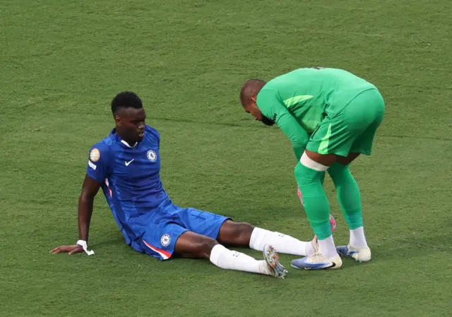 Benoit Badiashile receives treatment