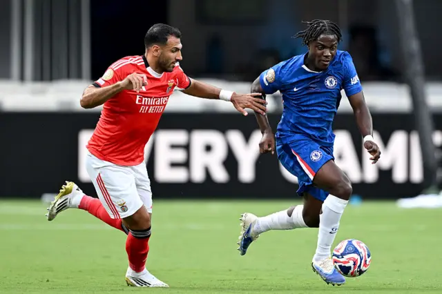 Romeo Lavia battles for possession