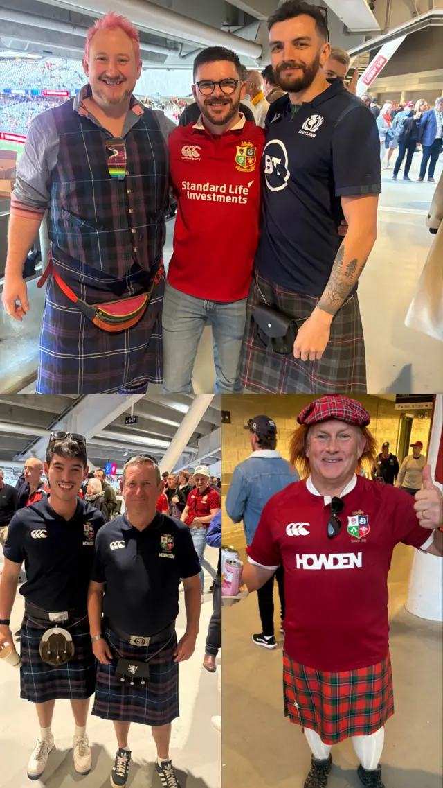 The Celts doning their kilts pre-match in Perth