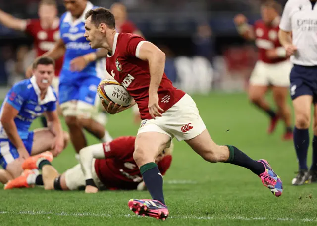Tomos Williams of the British Irish Lions scores