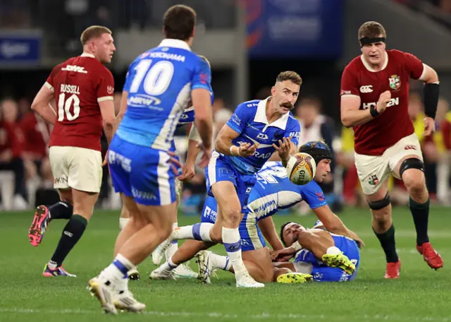 Nic White of the Force passes the ball