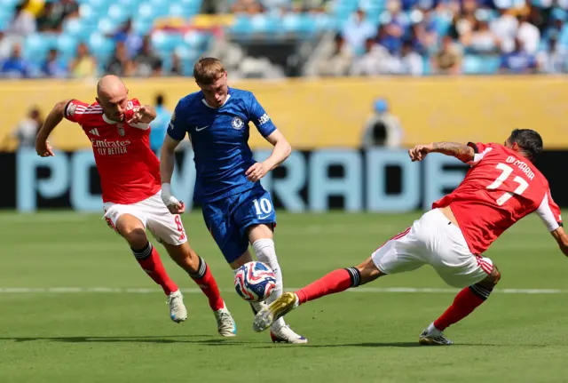 Cole Palmer in action against Benfica