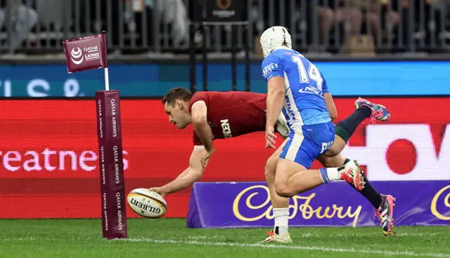 Tomos Williams of the British & Irish Lions dives
