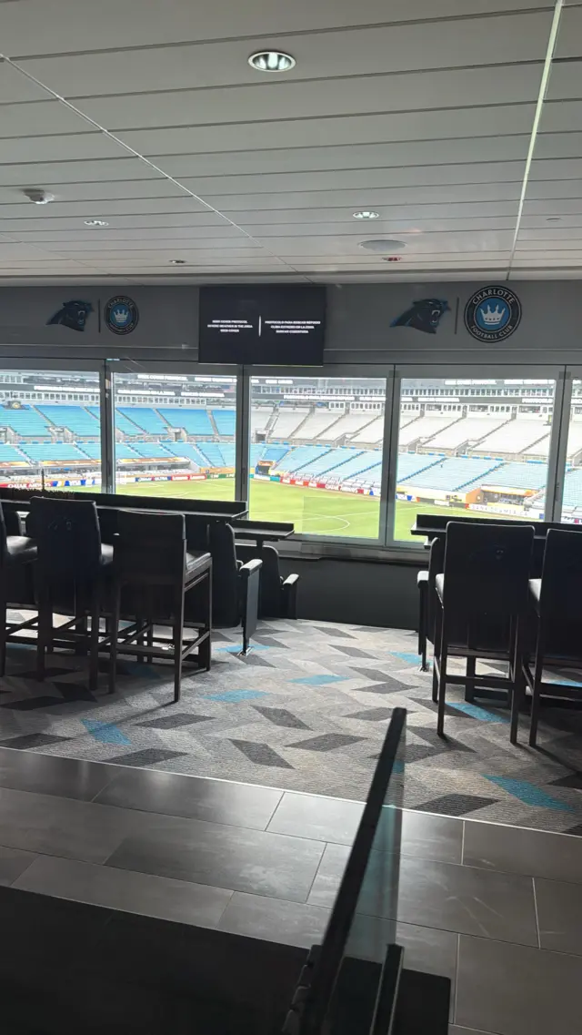 An image from inside the Bank of America Stadium
