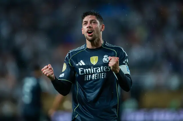 Fede Valverde celebrating