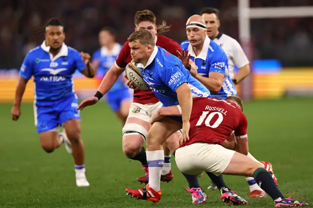Tom Robertson of the Force runs the ball