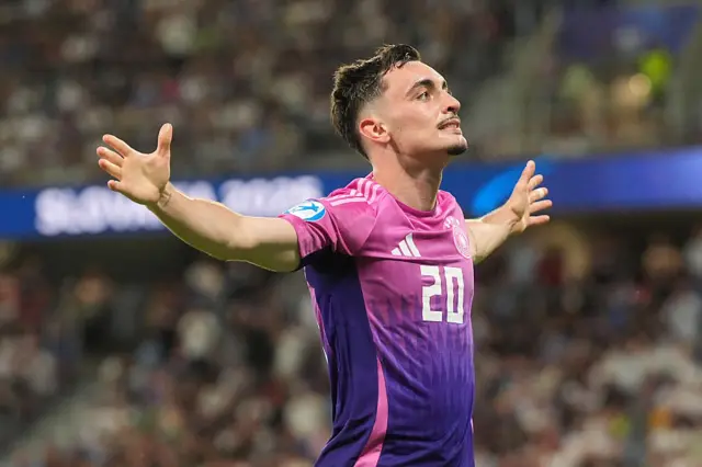 Paul Nebel celebrates after equalising