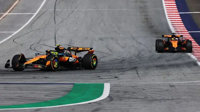 Lando Norris ahead of Oscar Piastri