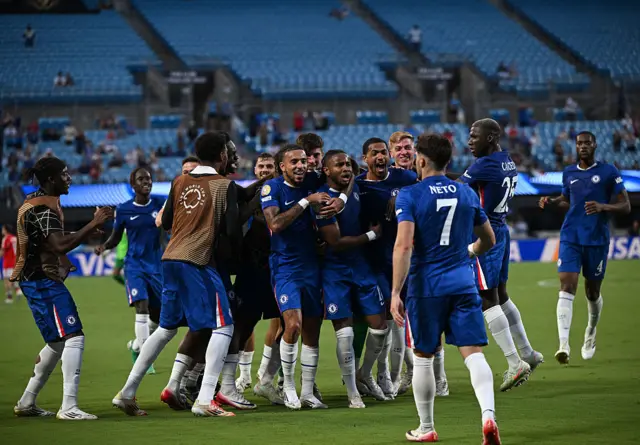 Chelsea players celebrate