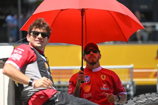 Charles Leclerc and Lewis Hamilton
