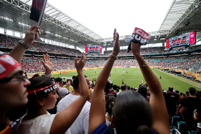 Flamengo fans during their game against Bayern Munich