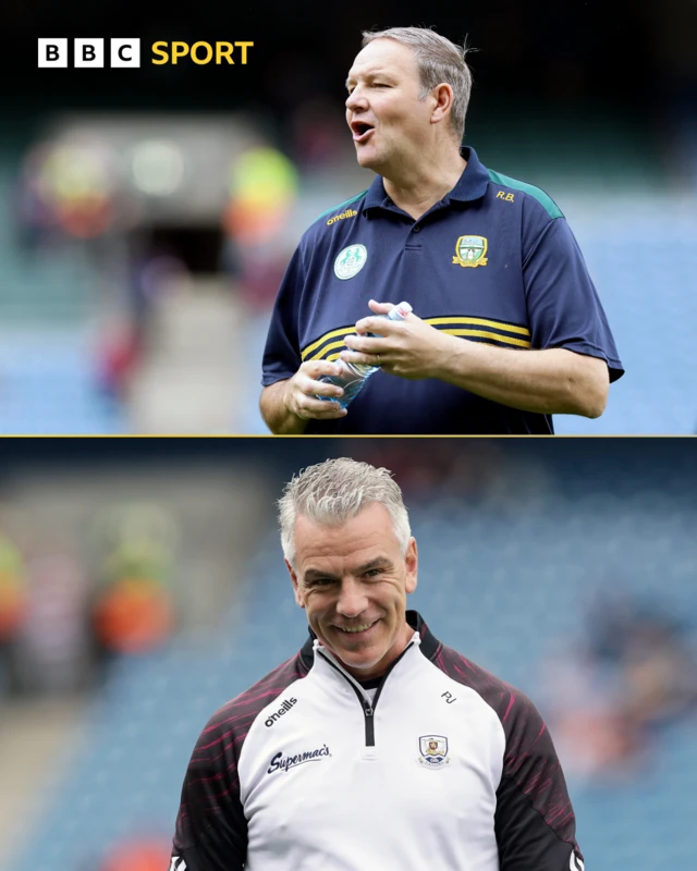 Meath manager Robbie Brennan and Galway manager Padraic Joyce