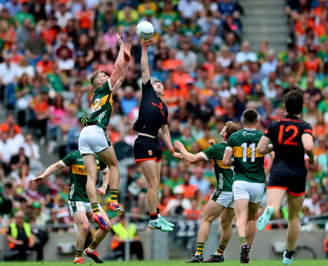 Kerry’s Graham O'Sullivan and Andrew Murnin of Armagh