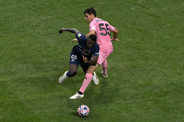 Nuno Mendes in action for PSG