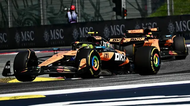 Lando Norris ahead of Oscar Piastri