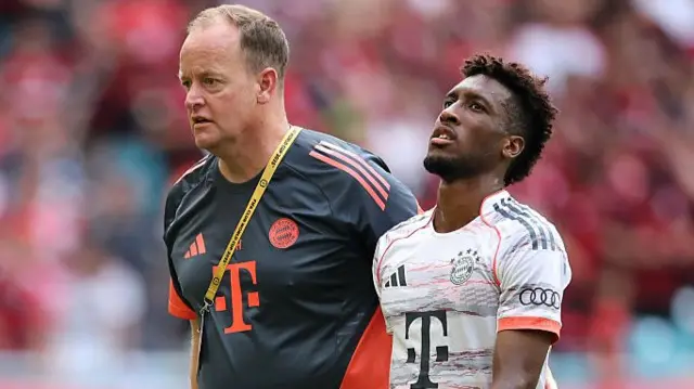 Kingsley Coman hobbles off through injury