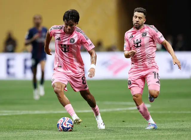 Telasco Segovia #8 of Inter Miami CF controls the ball during the FIFA Club World Cup 2025